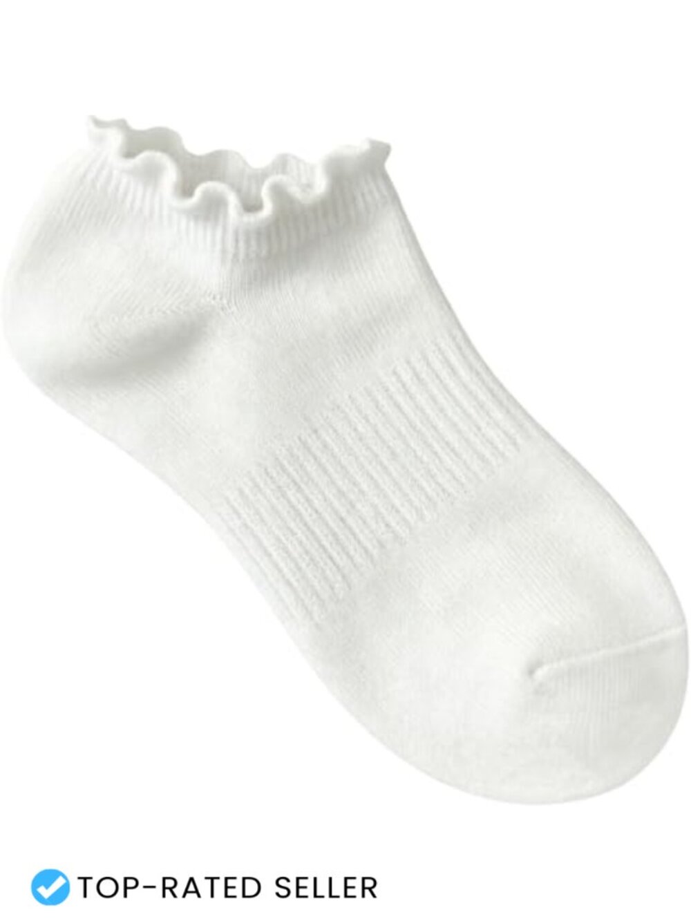 Combed Cotton No Show Ruffle Ankle Socks Arch Support